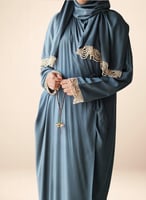 شرشف صلاة لف ازرق تركوازي كروشيه فاخر و مميز