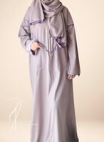 شرشف صلاة سستة موف على بيج مزين بالكروشي من لاجور