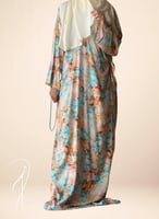 شرشف صلاة منقوش ورد تفني و بني من لاجور