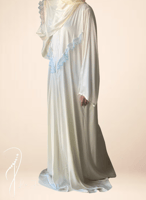 شرشف صلاة اوف وايت سستة اويا ازرق تركي يدوي