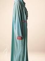 شرشف صلاة سستة اخضر مزين بالكروشيه الورد