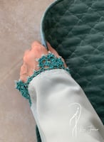 شرشف صلاة لف اخضر كروشيه يدوي