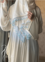 شرشف صلاة اوف وايت سستة اويا ازرق تركي يدوي