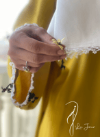 شرشف صلاة لف كموني أصفر مستردة مزين بالكروشيه و ال...