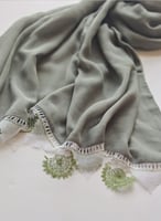 طرحة أويا بوال زيتي مثلث وورد