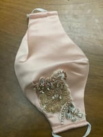 كمامة سهرة باودر بنك مطرز بالخرز و الكريستال