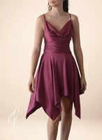 قميص نوم وروب عنابي حرير ستان