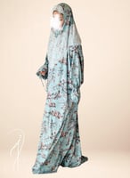 شرشف صلاة خمار منقوش ازرق من لاجور