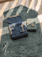 شرشف صلاة لف تركواز اويا و الورد الاحمر المميز