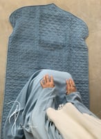 شرشف صلاة سحاب ازرق كروشيه يدوي