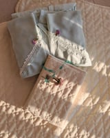 شرشف صلاة قطن بارد لف أزرق بستال بالورد الاويا الف...