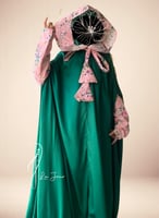 شرشف صلاة اخضر ووردي