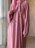 شرشف صلاة سستة وردي مزين بالكروشيه و الورد الاويا