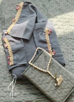 شرشف صلاة لف تركواز اويا و الورد الاحمر المميز