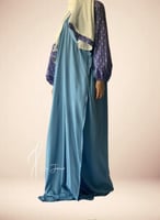 شرشف صلاة لف طرحة منفصلة ازرق