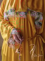 شرشف صلاة لف بارد اصفر مزين ورد اويا تركي يدوي من...