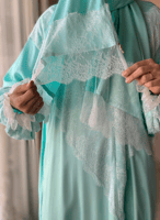 شرشف صلاة دانتيل سحاب أخضر فاتح