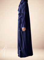 شرشف صلاة لف كحلي ازرق كروشيه يدوي و الطرحة مثبتة