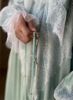 شرشف صلاة دانتيل سحاب أخضر فاتح