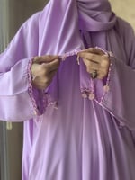 شرشف صلاة بنفسجي لف مزين بالكروشيه و الورد الاويا