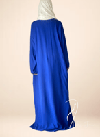 شرشف صلاة لف أزرق مزين بالكروشيه و الورد الاويا