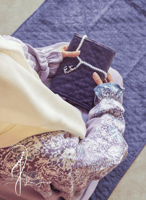 شرشف صلاة لف رسم باتيك باستيل بنفسجي الطرحة مثبتة