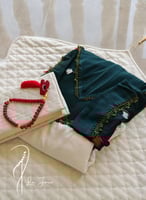 شرشف صلاة سستة أخضر بالكروشيه و الورد الاويا