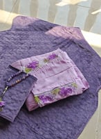 شرشف صلاة لف موف قطن اويا والورد الأخضر و البنفسجي