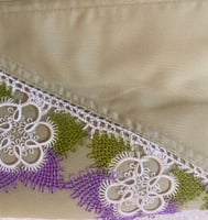 شرشف صلاة فستقي سستة اويا تركي يدوي والطرحة منفصلة