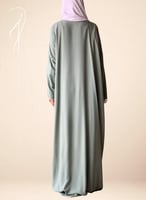 شرشف صلاة لف زيتي اخضر كروشيه يدوي و الطرحة مثبتة