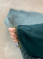 شرشف صلاة سستة أخضر بالكروشيه و الورد الاويا