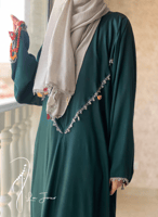 شرشف صلاة سستة أخضر بالكروشيه و الورد الاويا