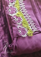 شرشف صلاة لف موف غامق قطن اويا ورد فخم