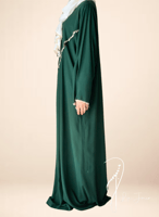 شرشف صلاة سستة أخضر بالكروشيه و الورد الاويا