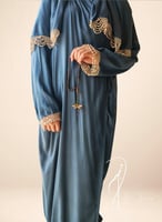 شرشف صلاة لف ازرق تركوازي كروشيه فاخر و مميز