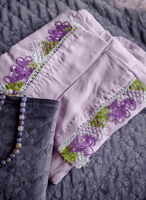 شرشف صلاة لف موف قطن اويا والورد الأخضر و البنفسجي