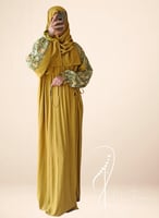 شرشف صلاة لف رسم باتيك اصفر كموني أنيق