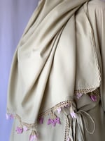 شرشف صلاة لف فستقي اخضر فاتح كروشيه يدوي