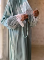 شرشف صلاة دانتيل سحاب أخضر فاتح