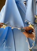 شرشف صلاة ازرق سماوي اويا ورد و الطرحة متصلة