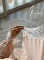 شرشف مرد خربزي دانتيل طرحة مثبتة.