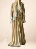 شرشف لف بيج دانتيل ابيض طرحة منفصلة