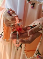 شرشف صلاة سستة خربزي باستيل بالكروشيه و الورد الاو...