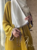 شرشف صلاة لف كموني أصفر مستردة مزين بالكروشيه و ال...