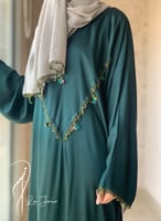 شرشف صلاة سستة أخضر بالكروشيه و الورد الاويا