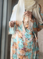 شرشف صلاة منقوش ورد تفني و بني من لاجور