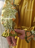 شرشف صلاة لف رسم باتيك اصفر كموني أنيق