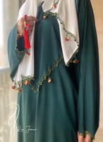 شرشف صلاة سستة أخضر بالكروشيه و الورد الاويا