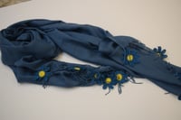 طرحة بكروشيه اويا تركي ازرق بترولي