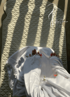 شرشف صلاة لف ابيض بالكروشبه و الورد الاويا و الطرح...